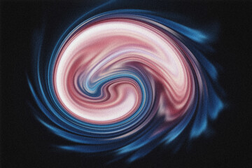 Dynamic Abstract Swirling Vortex Pattern with Ethereal Pink Blue Grainy Hues