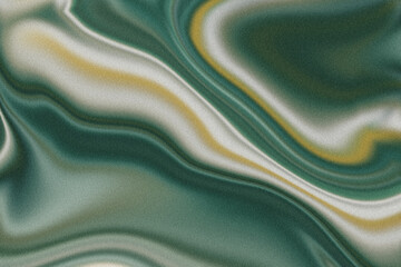 Elegant Abstract Flowing Liquid Swirl Background with Grainy Green Gold Texture