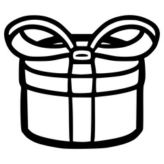 doodle gift box illustration hand drawn outline vector