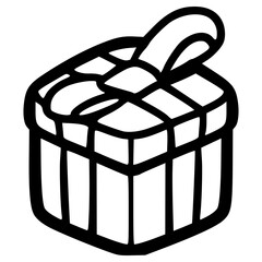 doodle gift box illustration hand drawn outline vector