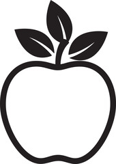 Outline Apple Icon Vector Illustration - Minimalist Fruit Symbol