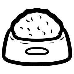 doodle full pet bowl illustration hand drawn outline vector