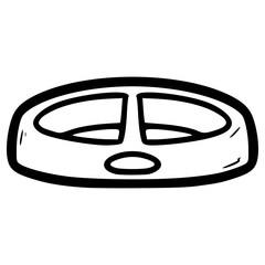 doodle twin pet bowl illustration hand drawn outline vector