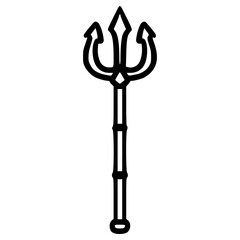 doodle trident illustration hand drawn outline vector