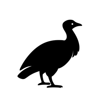 Great Bustard Silhouette &ndash; Minimal Black Vector Icon