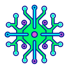 Digital network connectivity icon, advanced technology concept