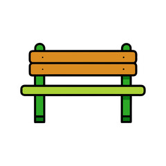 Simple isolated cartoon park bench illustration for park design