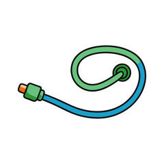 Coiled garden hose with connector, vital watering equipment tool