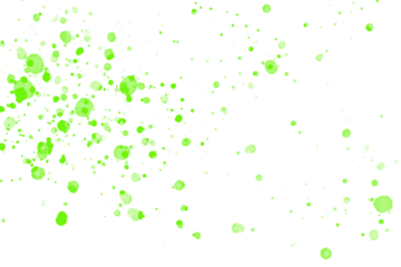 Green abstract paint splash bubble texture design element on transparent background