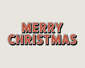 Bold retro merry christmas text on light background