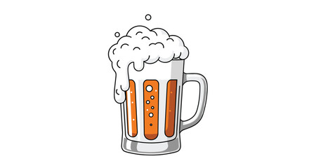 A frothy beer mug filled to the brim offers a refreshing and satisfying drink.