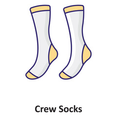 Crew Socks Vector icon which can easily modify or edit