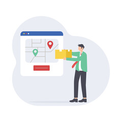 Parcel Delivery  Flat Vector Illustration EPS 10 File 	