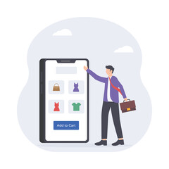 Online Store Flat Vector Illustration EPS 10 File 	