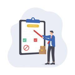 logistics Contract Flat Vector Illustration EPS 10 File 	