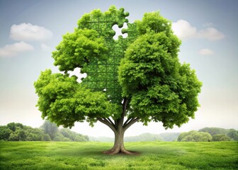 Mysterious tree puzzle piece