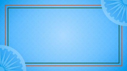 Ashoka Chakra Frame with Green and Saffron Border For Patriotic Background