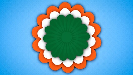Indian Tricolor Floral Badge Background for Republic Day and Independence Day
