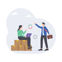 Order Processing Flat Vector Illustration EPS 10 File 	