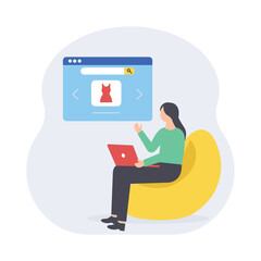 Online shopping Flat Vector Illustration EPS 10 File 	