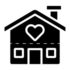 lovely house glyph icon