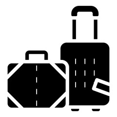 traveling suitcase glyph icon