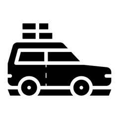 traveling suv car glyph icon