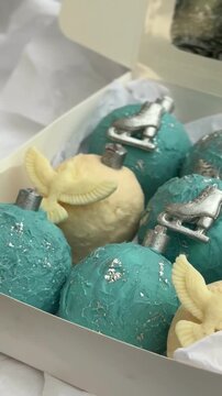 Christmas sweet tree balls in a box	
