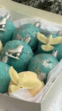 Christmas sweet tree balls in a box	
