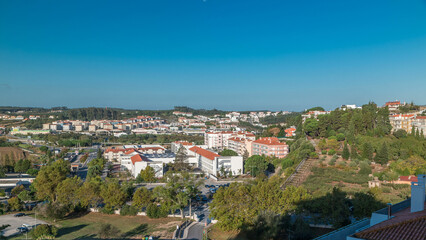 Beautiful cityscape view of Leiria town early morning, Portugal