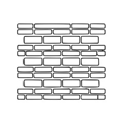 Minimal brick wall outline perfect for construction graphics, architecture icons, and home-repair illustrations.