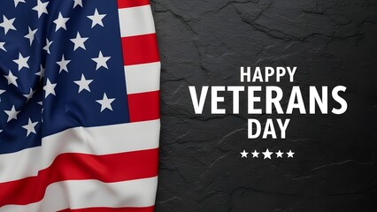 Remembering veterans with American flag and heartfelt message graphic