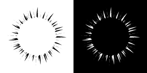 Dynamic abstract spiral sound wave rhythm lines. Circular spiral sound wave rhythm of lines. Circular futuristic abstract lines, black and white background.	