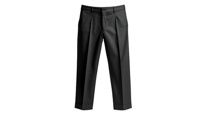 Pleated, dark trousers, cuffs, on black background