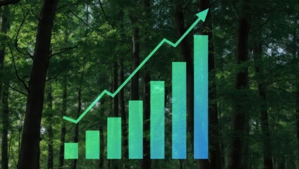 Growth Chart Overlayed on Forest Scene - Environmental Progress Visualization.
