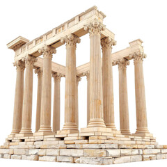 Naklejka premium Temple of olympian zeus athens greece ancient greek architecture landmark historical site travel destination on transparent background