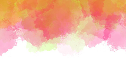 Abstract watercolor paint splatter background in warm tones