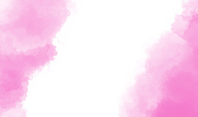 Abstract background with delicate pink watercolor paint strokes and washes on a clean white canvas.