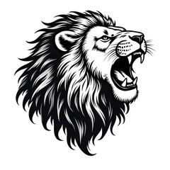 Roaring Lion: The king of the jungle, a majestic lion roars with fierce determination, its detailed mane and open mouth emphasizing its power and dominance.