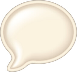 Blank speech bubble isolated on white. Beige chat balloon with copy space for text. Empty message box template