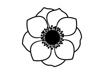 Minimalist line art of a single flower