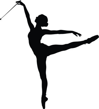 Ballet Dancer Silhouette Vector Illustration