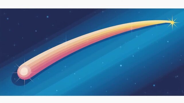 ポップカラー流れ星が走るシンプル背景ループ動画