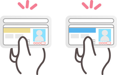 運転免許証を差し出す手のイラスト