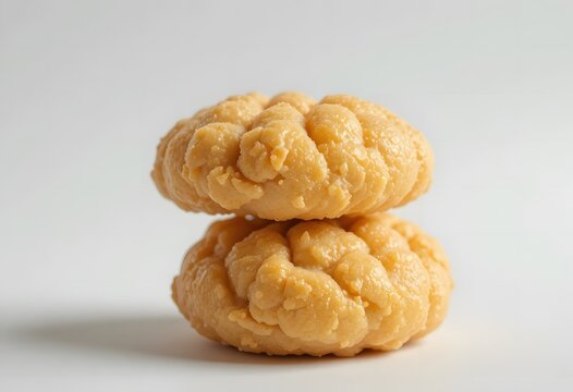 Stacked golden-yellow traditional indian sweet treats, a delicious dessert perfect for cultural celebrations. bamba 