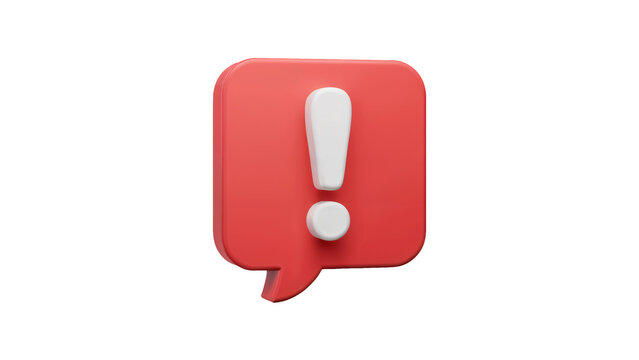 Urgent alert notification icon for apps and websites demanding attention, conveying critical information with a sleek modern design for immediate action isolated on white or transparent PNG.