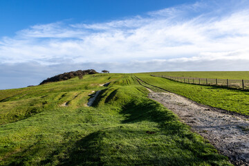 Looking along a pathway at Fulking Hill, near Devil's Dyke in Sussex