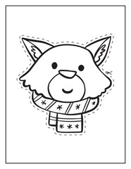 Cute cartoon raccoon wearing a scarf and hat