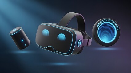 Immersive virtual reality headset and controllers creating a digital portal to another world