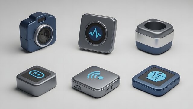 Isometric Tech Icons A Collection of Technology and Connectivity Symbols